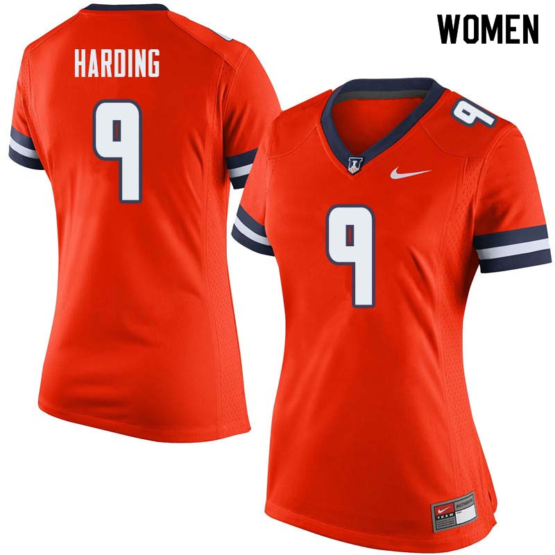 Women #9 Dele Harding Illinois Fighting Illini College Football Jerseys Sale-Orange